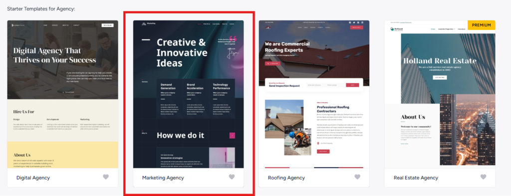 marketing agency template